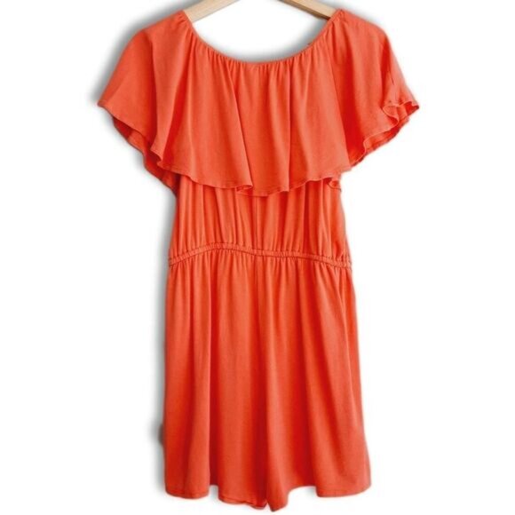 OLD NAVY Ruffle-Trim Swim Off-Shoulder Romper Pink Sz S Flawed - Picture 9 of 16